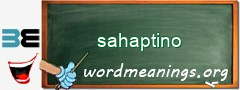 WordMeaning blackboard for sahaptino